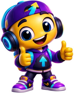 Uppy, giving a thumbs-up